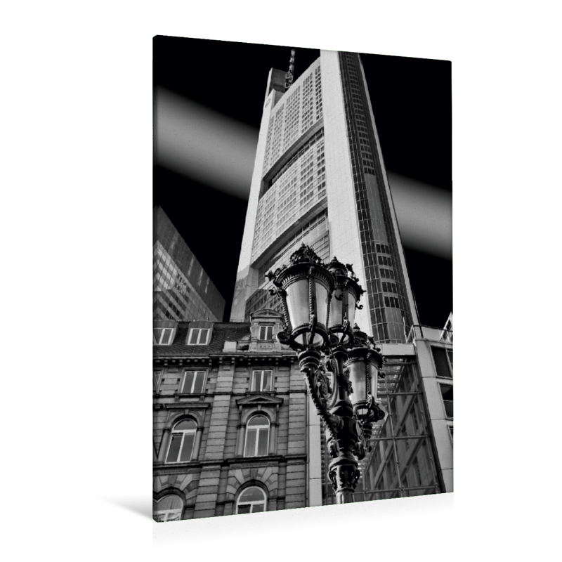 Commerzbank Tower (Premium Textil-Leinwand, Bild auf Keilrahmen)