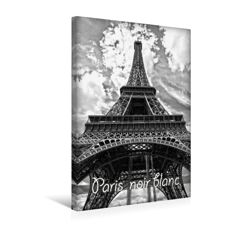 Ein Bild von Paris schwarz weiß Kalender (Premium Textil-Leinwand, Bild auf Keilrahmen)