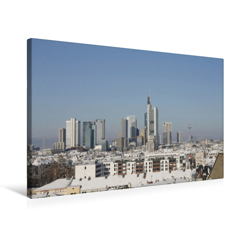Ein Motiv aus dem Kalender Frankfurt Skyline von Petrus Bodenstaff (Premium Textil-Leinwand, Bild auf Keilrahmen)