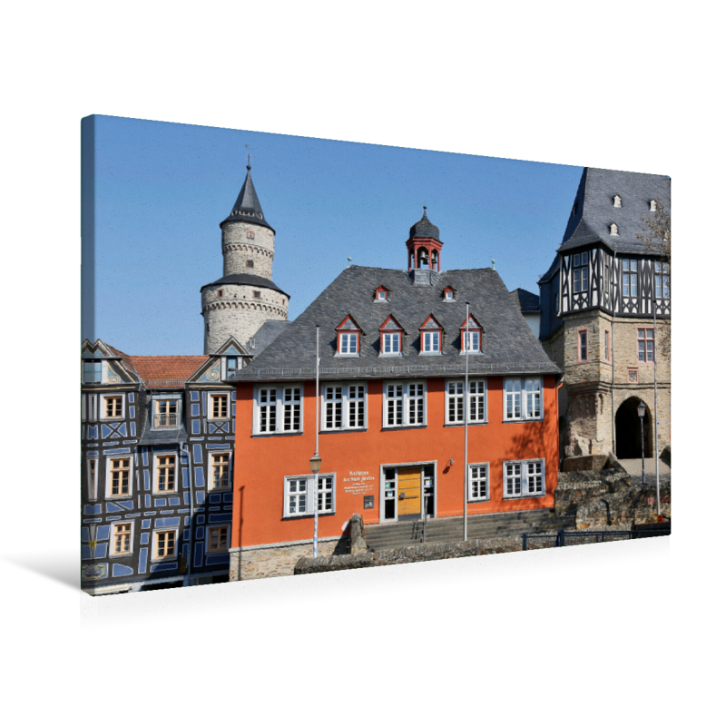 Rathaus Idstein (Premium Textil-Leinwand, Bild auf Keilrahmen)