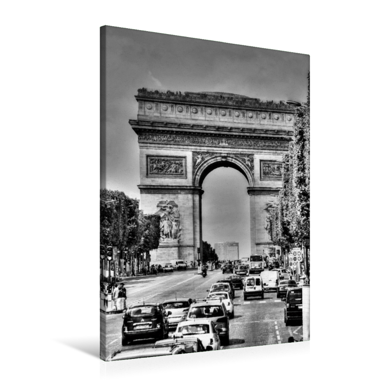 Arc de Triomphe (Premium Textil-Leinwand, Bild auf Keilrahmen)