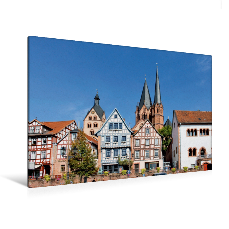 Ein Motiv aus dem Kalender Barbarossastadt Gelnhausen vom Frankfurter Taxifahrer Petrus Bodenstaff (Premium Textil-Leinwand, Bild auf Keilrahmen)