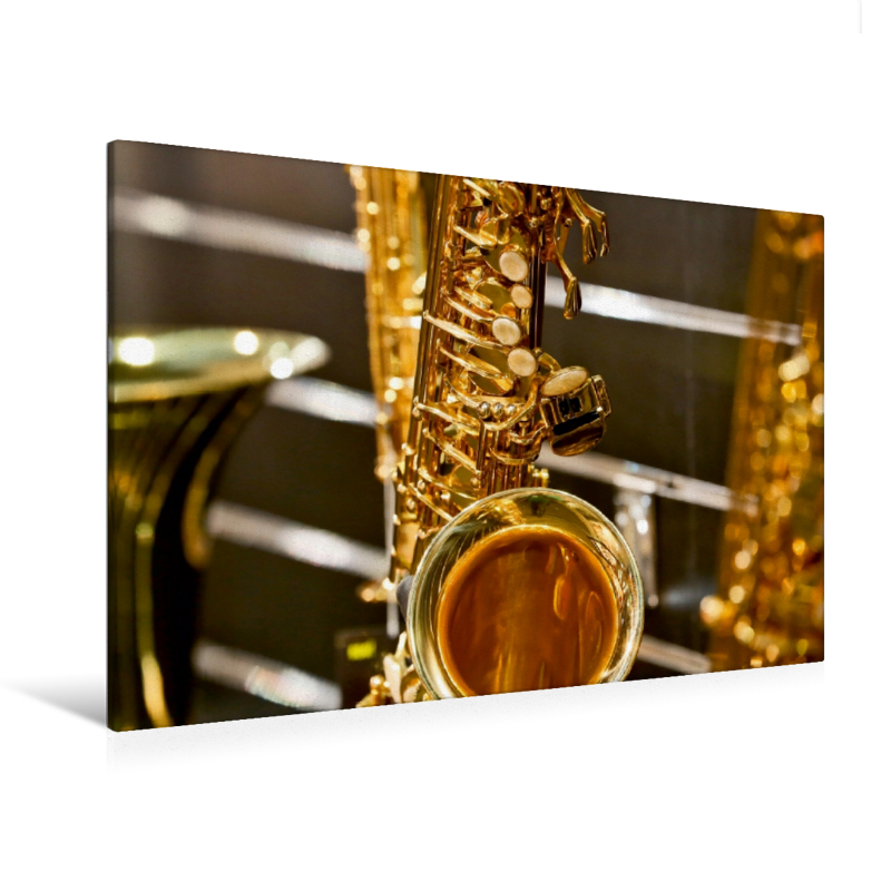 Saxofon (Premium Textil-Leinwand, Bild auf Keilrahmen)